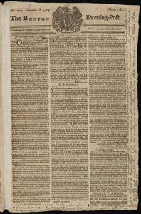 The Boston Evening-Post, 18 December 1769
