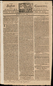 The Boston-Gazette, and Country Journal, 1 July 1771