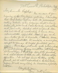 Letter from Benjamin Smith Lyman to G. V. M. Rafelye