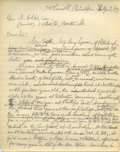Letter from Benjamin Smith Lyman to George M. Hobbs