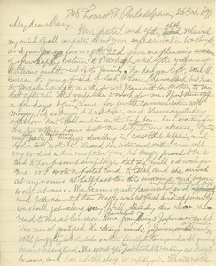 Letter from Benjamin Smith Lyman to Mary Lyman