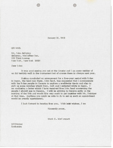 Letter from Mark H. McCormack to deGarmo, McCaffery, Incorporated