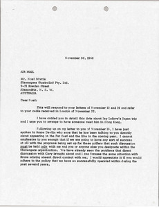 Letter from Mark H. McCormack to Noel Morris