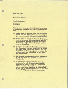 Memorandum from Mark H. McCormack to Alastair J. Johnston