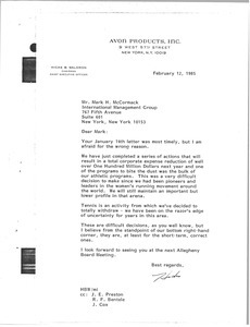 Letter from Hicks B. Waldron to Mark H. McCormack