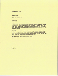 Memorandum from Mark H. McCormack to Howard Katz