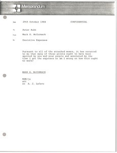 Memorandum from Mark H. McCormack to Peter Kuhn