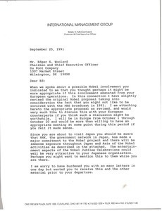 Letter from Mark H. McCormack to Edgar S. Woolard