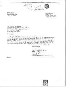 Letter from A. R. Myers to Mark H. McCormack