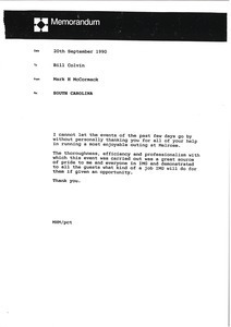 Memorandum from Mark H. McCormack to Bill Colvin