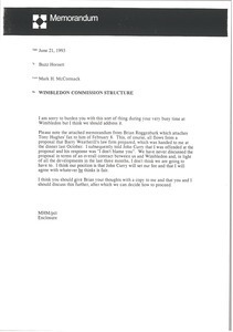 Memorandum from Mark H. McCormack to Buzz Hornett
