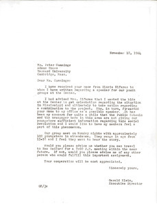 Letter from Gerald Klein to Peter Cummings