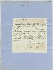 Letter from John Dimon to Joseph Lyman