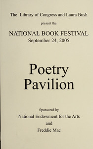 The Library of Congress and Mrs. Laura Bush present the National Book Festival (September 30, 2006) poetry pavilion