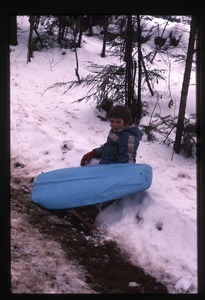 Boy with sled