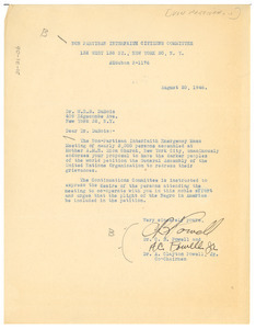 Letter from Non-Partisan Interfaith Citizens Committee to W. E. B. Du Bois