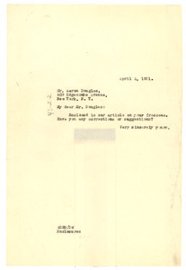 Letter from W. E. B. Du Bois to A. P. Donawa