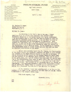 Letter from Anson Phelps Stokes to Rayford W. Logan