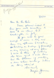 Letter from Marquis James to W. E. B. Du Bois