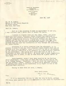 Letter from Consulate General of Haiti to W. E. B. Du Bois
