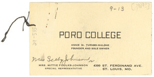 Business card of Poro College