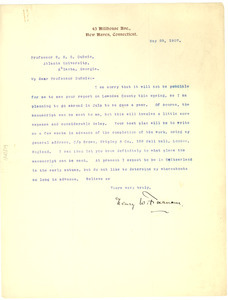 Letter from Henry W. Farnam to W. E. B. Du Bois