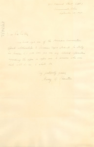 Letter from Harry B. Thornton to W. E. B. Du Bois