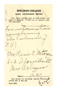 Address of Rene C. Metoyer