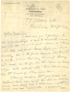 Letter from John Hope to W. E. B. Du Bois