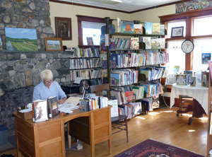 Robertson Memorial Library: librarian at a desk