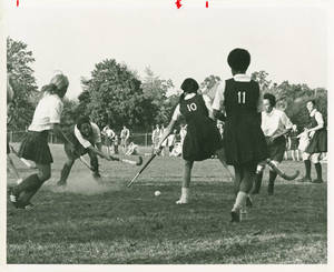 Springfield College Field Hockey Team Playing a Competition, 1968