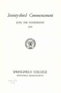 Springfield College Commencement Program (1959)