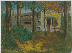 East Campus painting by Dr. Charles F. Weckwerth (October, 1930)