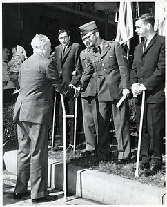 Mayor John F. Collins and four unidentified men