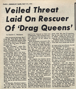 Veiled Threat Laid on Rescuer of 'Drag Queens'