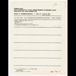 Agenda, summary and comments, minutes and attendance list for Area #2 Association meeting on April 14, 1964