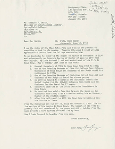 Letter from Lucy Pang to Charles J. Smith (January 25, 1993)