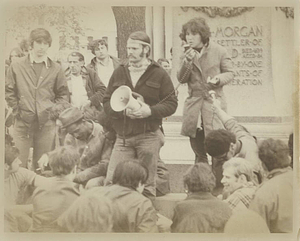 Protests in-front of the Miles Morgan statue (May 7, 1970)
