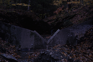 Installation of blade on South Branch Birch Brook v-notch weir. #10.