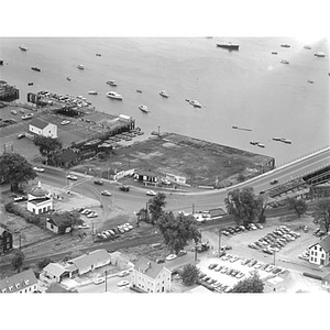 Bridge Street boat yard, piers, boats, Merit Gas Station, Hunneman and Company, Graham Elliott, Beverly, MA