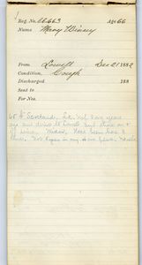 Tewksbury Almshouse Intake Record: Winsey, Mary