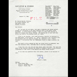 Letter from Richard A. Marks to Nelson Merced.