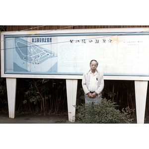Man and sign in China