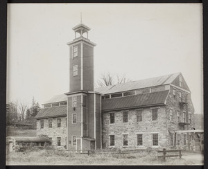 Exterior view of Tebo's Mill, Enfield, Mass., undated