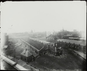 Demolition of the Boston and Providence Railroad Station, Park Square, Boston, Mass., undated
