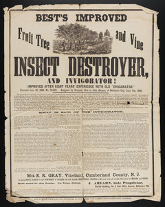 Advertisement for Best's Improved Insect Destroyer