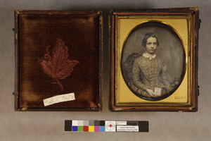 Unidentified woman with daguerreotype case