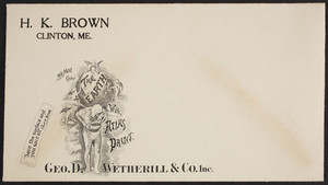 Envelope for Atlas Ready Mixed Paint, Geo. D. Wetherill & Co., Boston, Mass., undated