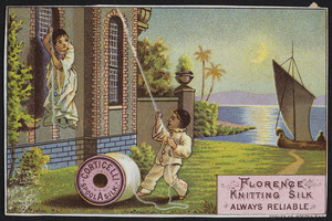 Trade card for Corticelli, Florence Knitting Silk, Nonotuck Silk Co., 18 Summer Street, Boston, Mass., 1881