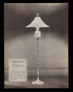 Supplement to Portfolio No. 37, lamps, The Crest Company, 501 West 35th Street, Chicago, Illinois